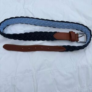 Vineyard Vines Men’s Braided Rope Club Belt Blue Leather Size 38